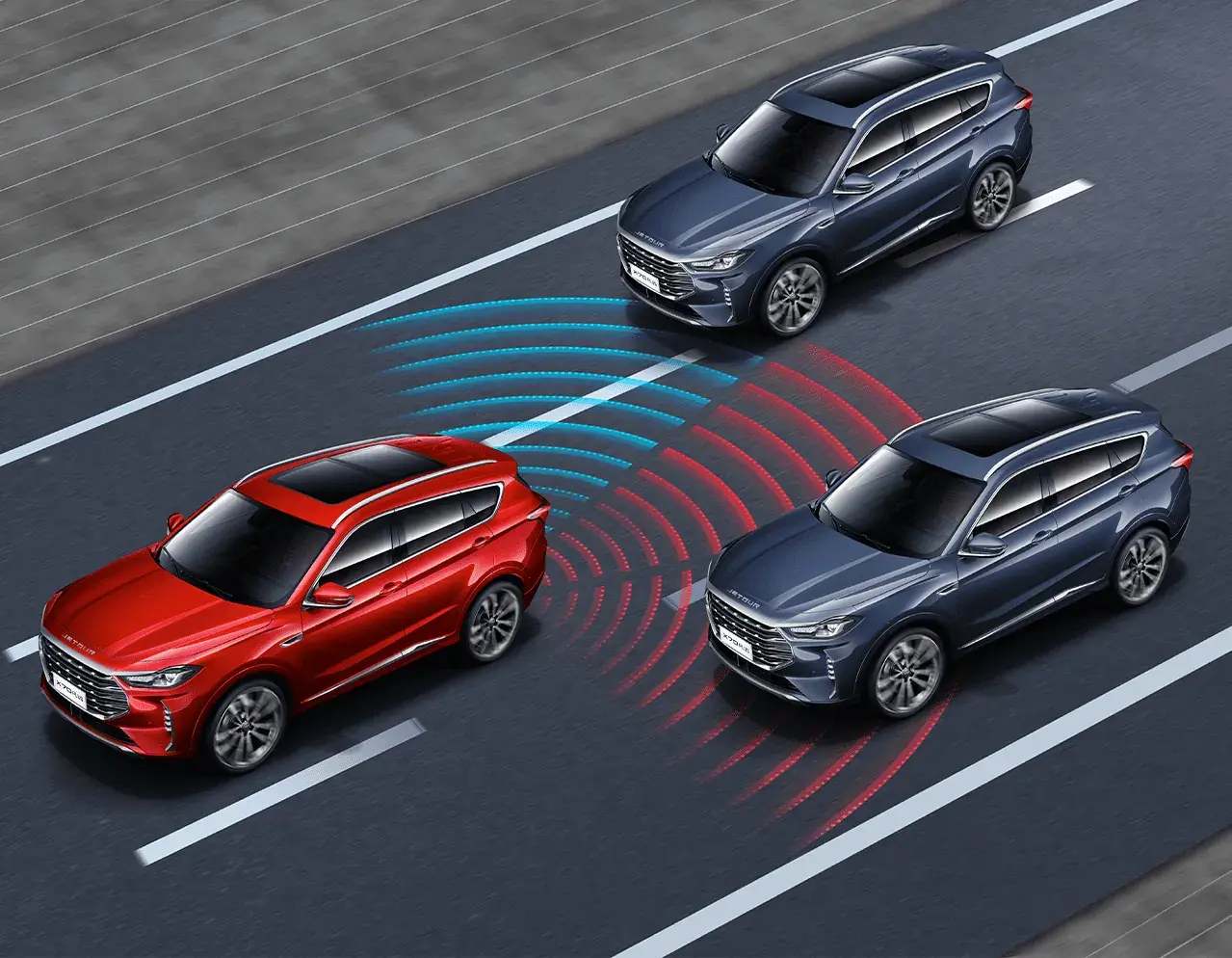 Sistema BSD — Monitor de punto ciego en un SUV JETOUR